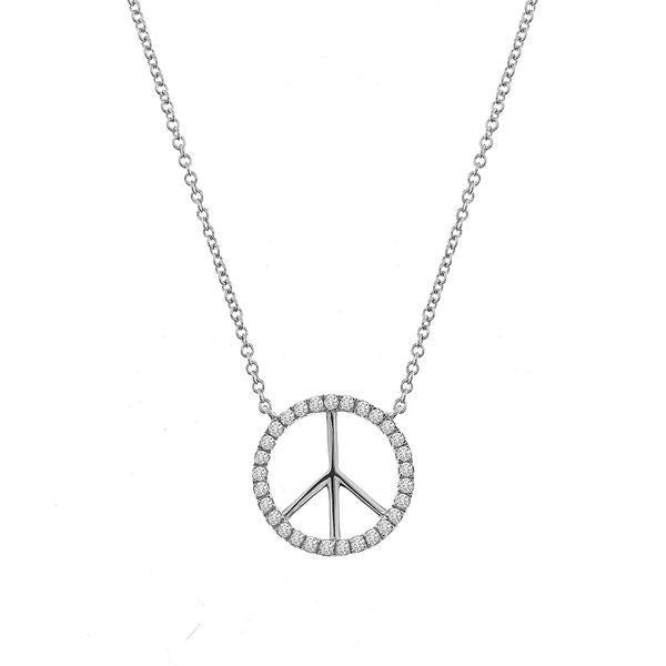 LADIES PENDANT WITH CHAIN 1/6 CT ROUND DIAMOND 10K WHITE GOLD