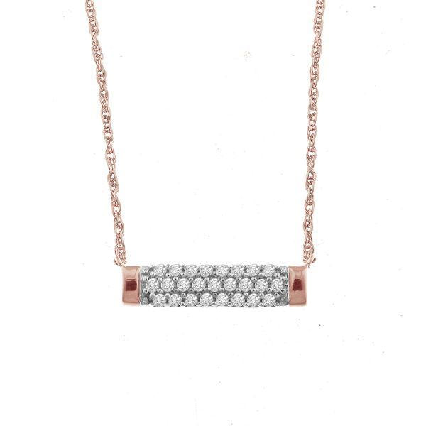 LADIES PENDANT 1/5 CT ROUND DIAMOND 10K ROSE GOLD