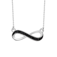 Thumbnail for LADIES  PENDANT WITH CHAIN 0.03 CT WHITE/BLACK ROUND DIAMOND  SILVER