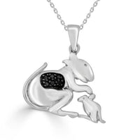 Thumbnail for LADIES PENDANT 1/20 CT BLACK ROUND DIAMOND SILVER