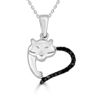 Thumbnail for LADIES PENDANT 1/10 CT BLACK ROUND DIAMOND SILVER