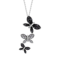 Thumbnail for LADIES PENDANT 1/5 CT WHITE/BLACK ROUND DIAMOND SILVER