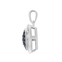 Thumbnail for LADIES PENDANT WITH CHAIN 1/5 CT WHITE/BLUE ROUND DIAMOND SILVER