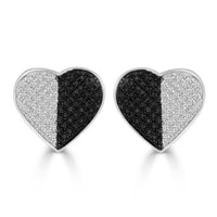 Thumbnail for LADIES EARRINGS 1/4 CT BLACK/WHITE ROUND DIAMOND SILVER