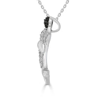Thumbnail for LADIES PENDANT 1/20 CT BLACK/WHITE ROUND DIAMOND SILVER