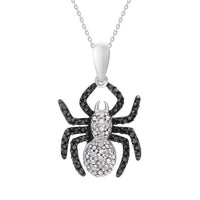 Thumbnail for LADIES PENDANT 1/4 CT WHITE/BLACK ROUND DIAMOND SILVER