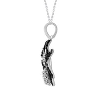 Thumbnail for LADIES PENDANT 1/4 CT WHITE/BLACK ROUND DIAMOND SILVER