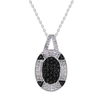 Thumbnail for LADIES PENDANT 1/4 CT BLACK/WHITE ROUND DIAMOND SILVER