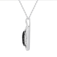 Thumbnail for LADIES PENDANT 1/4 CT BLACK/WHITE ROUND DIAMOND SILVER