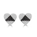 LADIES EARRINGS 1/3 CT BLACK/WHITE ROUND DIAMOND SILVER