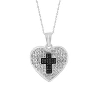 Thumbnail for LADIES PENDANT 1/3 CT BLACK/WHITE ROUND DIAMOND SILVER