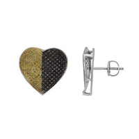 Thumbnail for LADIES EARRINGS 1/2 CT BLACK/CANARY ROUND DIAMOND SILVER