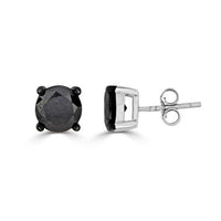 Thumbnail for LADIES EARRINGS 1/2 CT BLACK ROUND DIAMOND SILVER
