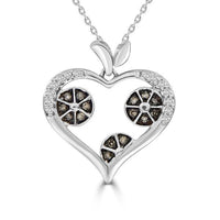 Thumbnail for LADIES HEART PENDANT 1/4 CT WHITE/CHOCOLATE ROUND DIAMOND 10kWHITE GOLD