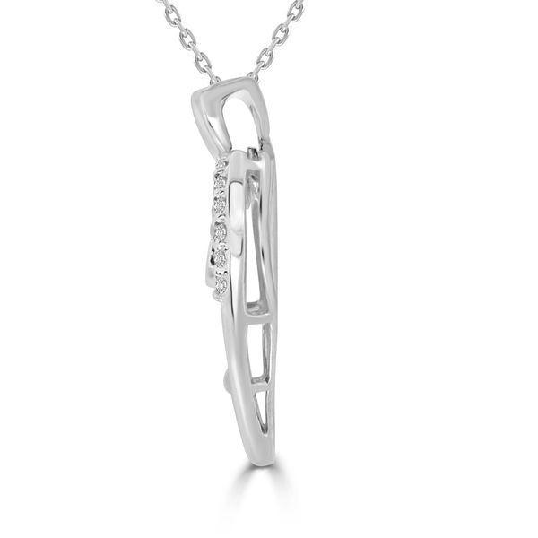 LADIES HEART PENDANT 1/4 CT WHITE/CHOCOLATE ROUND DIAMOND 10kWHITE GOLD