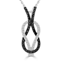 Thumbnail for LADIES PENDANT 1/2 CT WHITE/BLACK ROUND DIAMOND 14K WHITE GOLD