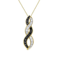 Thumbnail for LADIES PENDANT 1/4 CT WHITE/BLACK ROUND DIAMOND 10K YELLOW GOLD