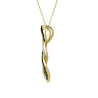 Thumbnail for LADIES PENDANT 1/4 CT WHITE/BLACK ROUND DIAMOND 10K YELLOW GOLD