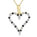 LADIES HEART PENDANT 1/3 CT WHITE/BLACK ROUND DIAMOND 10K YELLOW GOLD