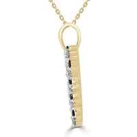 Thumbnail for LADIES HEART PENDANT 1/3 CT WHITE/BLACK ROUND DIAMOND 10K YELLOW GOLD