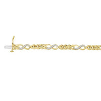 Thumbnail for LADIES BRACELET 1/5 CT ROUND DIAMOND SILVER YELLOW PLATED