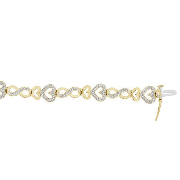 LADIES BRACELET 1/5 CT ROUND DIAMOND SILVER YELLOW PLATED