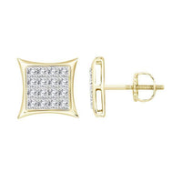 Thumbnail for MEN'S KITE EARRINGS 1/10 CT ROUND DIAMOND 10K YELLOW GOLD 
