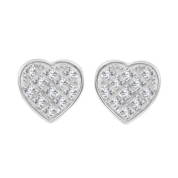 MEN'S EARRINGS 1/20 CT ROUND DIAMOND SILVER