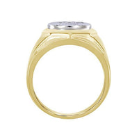 Thumbnail for MENS RING 1/4 CT ROUND DIAMOND 10K TT WHITE & YELLOW GOLD