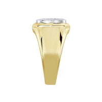 Thumbnail for MENS RING 1/4 CT ROUND DIAMOND 10K TT WHITE & YELLOW GOLD