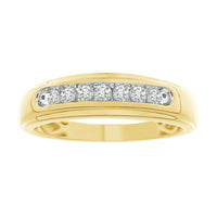 Thumbnail for MEN'S BAND 1/4 CT ROUND DIAMOND 10K YELLOW GOLD