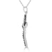 LADIES CROSS PENDANT 3/8 CT WHITE/BLACK ROUND DIAMOND SILVER