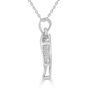 Thumbnail for LADIES HEART PENDANT 1/4 CT BLACK/CANARY ROUND DIAMOND SILVER