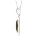 LADIES PENDANT 1/3 CT WHITE/BLACK ROUND DIAMOND SILVER