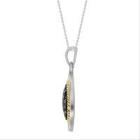Thumbnail for LADIES PENDANT 1/3 CT WHITE/BLACK ROUND DIAMOND SILVER