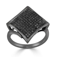 Thumbnail for LADIES RING 1/2 CT BLACK ROUND DIAMOND SILVER