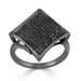 LADIES RING 1/2 CT BLACK ROUND DIAMOND SILVER