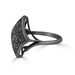 LADIES RING 1/2 CT BLACK ROUND DIAMOND SILVER