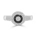 LADIES RING 1/2 CT WHITE/BLACK ROUND DIAMOND SILVER