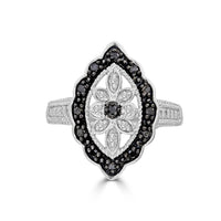 Thumbnail for LADIES RING 1/3 CT WHITE/BLACK ROUND DIAMOND SILVER