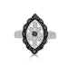 LADIES RING 1/3 CT WHITE/BLACK ROUND DIAMOND SILVER