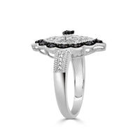 Thumbnail for LADIES RING 1/3 CT WHITE/BLACK ROUND DIAMOND SILVER