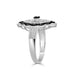 LADIES RING 1/3 CT WHITE/BLACK ROUND DIAMOND SILVER