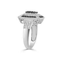 Thumbnail for LADIES RING 7/8 CT WHITE/BLACK ROUND DIAMOND SILVER