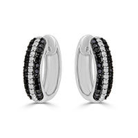 Thumbnail for LADIES HOOP 1/3 CT WHITE/BLACK ROUND DIAMOND SILVER