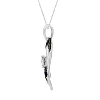 Thumbnail for LADIES HEART PENDANT 1/4 CT WHITE/CHOCOLATE ROUND DIAMOND SILVER