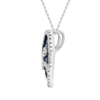 Thumbnail for LADIES HEART PENDANT 5/8 CT WHITE/BLUE ROUND DIAMOND SILVER