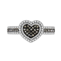 Thumbnail for LADIES RING 1/6 CT WHITE/CHOCOLATE ROUND DIAMOND SILVER