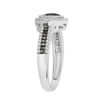 Thumbnail for LADIES RING 1/6 CT WHITE/CHOCOLATE ROUND DIAMOND SILVER
