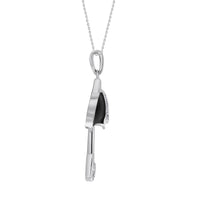 Thumbnail for LADIES PENDANT WITH CHAIN 1/8 CT WHITE/BLACK ROUND DIAMOND SILVER